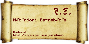 Nándori Barnabás névjegykártya