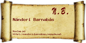 Nándori Barnabás névjegykártya